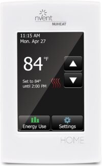 nVent Nuheat Home AC0056 Programmable Touchscreen Thermostat, for Radiant Heated Floors, 120V/ 240V Cables, with an Extra OJ Electronics Floor Heating Temperature Sensor and Built-in GFCI