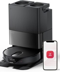 roborock Qrevo Slim Robot Vacuum and Mop Combo, 8.2cm Ultra-Slim, 3D Sensing Tech, Advanced Obstacle Recognition, Powerful Suction, FlexiArm Side Brush & Mop, Auto Mop Washing & Drying, Self-Emptying
