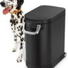 simplehuman 25 Liter, 27 lb 12.2 kg Medium Pet Food Storage Container for Dog Food, Cat Food, and Bird Feed, Alloy Steel, Matte Black