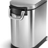simplehuman 25 Liter, 27 lb / 12.2 kg Medium Pet Food Storage Container for Dog Food, Cat Food, and Bird Feed, Brushed Stainless Steel