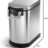 simplehuman 25 Liter, 27 lb / 12.2 kg Medium Pet Food Storage Container for Dog Food, Cat Food, and Bird Feed, Brushed Stainless Steel