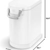 simplehuman 25 Liter, 27 lb / 12.2 kg Medium Pet Food Storage Container for Dog Food, Cat Food, and Bird Feed, White