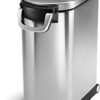 simplehuman 30 Liter, 32 lb 14.5 kg Large Pet Food Storage Container for Dog Food, Cat Food, and Bird Feed, Brushed Stainless Steel