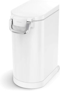 simplehuman 30 Liter, 32 lb / 14.5 kg Large Pet Food Storage Container for Dog Food, Cat Food, and Bird Feed, White