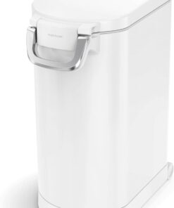 simplehuman 30 Liter, 32 lb / 14.5 kg Large Pet Food Storage Container for Dog Food, Cat Food, and Bird Feed, White