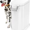 simplehuman 30 Liter, 32 lb / 14.5 kg Large Pet Food Storage Container for Dog Food, Cat Food, and Bird Feed, White