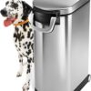 simplehuman 35 Liter, 40 lb / 18.1 kg X-Large Pet Food Storage Container for Dog Food, Cat Food, and Bird Feed, Brushed Stainless Steel