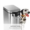 simplehuman 35 Liter, 40 lb / 18.1 kg X-Large Pet Food Storage Container for Dog Food, Cat Food, and Bird Feed, Brushed Stainless Steel simplehuman 35 Liter, 40 lb / 18.1 kg X-Large Pet Food Storage Container for Dog Food, Cat Food, and Bird Feed, Brushed Stainless Steel