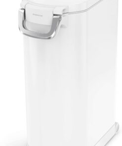 simplehuman 35 Liter, 40 lb / 18.1 kg X-Large Pet Food Storage Container for Dog Food, Cat Food, and Bird Feed, White