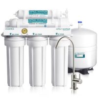 APEC Water ROES-50 Essence Series 5-stage Membrane Reverse Osmosis Under Sink Water Filtration System with Brushed Nickel Faucet