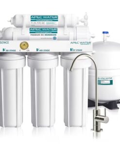APEC Water ROES-50 Essence Series 5-stage Membrane Reverse Osmosis Under Sink Water Filtration System with Brushed Nickel Faucet