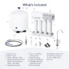 AQUASURE AS-PR75A Premier 4-stage Membrane Reverse Osmosis Filtration Under Sink Water Filtration System with Chrome Faucet
