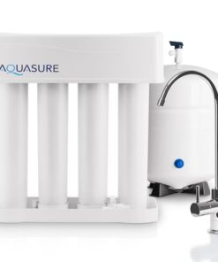 AQUASURE AS-PR75A Premier 4-stage Membrane Reverse Osmosis Filtration Under Sink Water Filtration System with Chrome Faucet