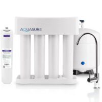 AQUASURE AS-PR75AK Premier 4-stage Membrane Reverse Osmosis Filtration Under Sink Water Filtration System with Chrome Faucet