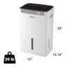 Aeric AERD501P 50 pt. Large Room Dehumidifier For Basements, Bathrooms, Crawlspaces, ENERGY STAR Certified, in White