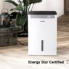 Aeric AERD501P 50 pt. Large Room Dehumidifier For Basements, Bathrooms, Crawlspaces, ENERGY STAR Certified, in White