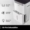 Aeric AERD501P 50 pt. Large Room Dehumidifier For Basements, Bathrooms, Crawlspaces, ENERGY STAR Certified, in White
