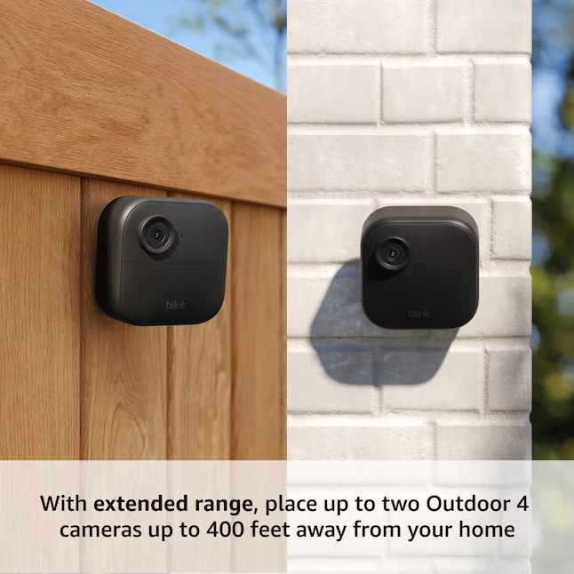 Blink B0DV4WPXNM Outdoor 4 XR - Wireless security camera with extended range, go up to 400 feet from your home, Sync Module XR included - 2 camera system4_11zon Blink B0DV4WPXNM Outdoor 4 XR - Wireless security camera with extended range, go up to 400 feet from your home, Sync Module XR included - 2 camera system