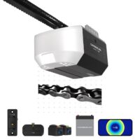Chamberlain C3000 1/2 HPS Smart Compatible Chain drive Garage Door Opener Wi-Fi Compatibility and Battery Back-Up LED Light