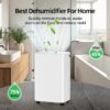 Elexnux LGT-2012EE 30 pt. Dehumidifier (For Rooms 1501 - 3000 sq. ft) For Basements, Bathrooms, Crawlspaces, in White