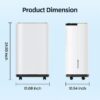 Elexnux LW-AP18-1906 50 pt. Dehumidifier (For Rooms 3001+ sq. ft) For Basements, Bathrooms, Crawlspaces, in White