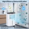 Elexnux LW-AP18-1906 50 pt. Dehumidifier (For Rooms 3001+ sq. ft) For Basements, Bathrooms, Crawlspaces, in White