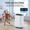 Elexnux LW-AP18-1906 50 pt. Dehumidifier (For Rooms 3001+ sq. ft) For Basements, Bathrooms, Crawlspaces, in White