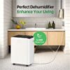 Elexnux LW-AP25-2003EE 50 pt. Dehumidifier (For Rooms 3001+ sq. ft) For Basements, Bathrooms, Crawlspaces, in White