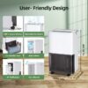 Elexnux LW-UDL5-30P 30 pt. Dehumidifier (For Rooms 1501 - 3000 sq. ft) For Basements, Bathrooms, Crawlspaces, in White