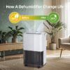 Elexnux LW-UDL5-30P 30 pt. Dehumidifier (For Rooms 1501 - 3000 sq. ft) For Basements, Bathrooms, Crawlspaces, in White
