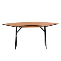 Emma + Oliver 889142728252 5.5 ft. x 2 ft. Serpentine Wood Folding Banquet Event Table