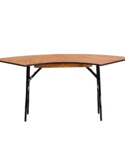 Emma + Oliver 889142728252 5.5 ft. x 2 ft. Serpentine Wood Folding Banquet Event Table