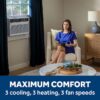GE AWGH18WWF Extra Large Room Window Air Conditioner with Heater, Remote Included ( 240-Volt , 18300-BTU )