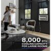 GE PWJV08WWF Smart Electronic Inverter Medium Room Window Air Conditioner , Remote Included ( 115-Volt , 8000-BTU )