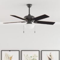 Harbor Breeze 40046 Caratuk River 52-in Bronze with Cocoa/Nutmeg Blades Ceiling Fan With Light and Pull Chain Included 5 -Blade