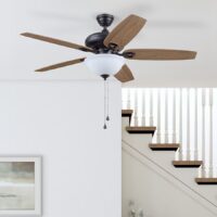 Harbor Breeze 40957 Coastal Creek 52-in Bronze with Toffee cocoa Blades Ceiling Fan With Light and Pull Chain Included 5 -Blade