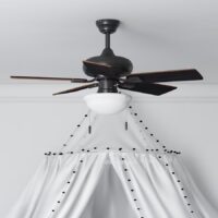 Harbor Breeze 41362 Caratuk River 42-in Bronze with Coca Nutmeg Blades Ceiling Fan With Light and Pull Chain Included 5 -Blade