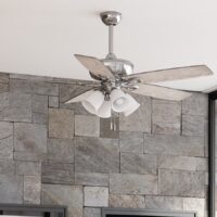 Harbor Breeze 41947 Notus 52-in Brushed Nickel with Driftwood/Sienna Blades Ceiling Fan With Light and Pull Chain Included 5 -Blade