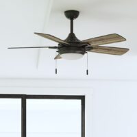 Harbor Breeze 42131 Audiss 44-in Bronze with Mocha Cocoa Blades LED Ceiling Fan With Light and Pull Chain Included 5 -Blade