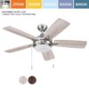 Harbor Breeze 42132 Audiss 44-in Brushed Nickel with Driftwood/Nutmeg Blades LED Ceiling Fan With Light and Pull Chain Included 5 -Blade Harbor Breeze 42132 Audiss 44-in Brushed Nickel with Driftwood/Nutmeg Blades LED Ceiling Fan With Light and Pull Chain Included 5 -Blade