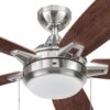 Harbor Breeze 42132 Audiss 44-in Brushed Nickel with Driftwood/Nutmeg Blades LED Ceiling Fan With Light and Pull Chain Included 5 -Blade Harbor Breeze 42132 Audiss 44-in Brushed Nickel with Driftwood/Nutmeg Blades LED Ceiling Fan With Light and Pull Chain Included 5 -Blade