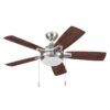 Harbor Breeze 42132 Audiss 44-in Brushed Nickel with Driftwood/Nutmeg Blades LED Ceiling Fan With Light and Pull Chain Included 5 -Blade Harbor Breeze 42132 Audiss 44-in Brushed Nickel with Driftwood/Nutmeg Blades LED Ceiling Fan With Light and Pull Chain Included 5 -Blade
