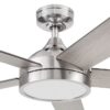 Harbor Breeze 42311 Camden 52-in Brushed Nickel with Driftwood/Sienna Blades LED Ceiling Fan With Light and Remote Control Included 5 -Blade