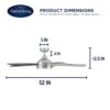 Harbor Breeze 42311 Camden 52-in Brushed Nickel with Driftwood/Sienna Blades LED Ceiling Fan With Light and Remote Control Included 5 -Blade