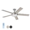 Harbor Breeze 42311 Camden 52-in Brushed Nickel with Driftwood/Sienna Blades LED Ceiling Fan With Light and Remote Control Included 5 -Blade