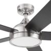 Harbor Breeze 42311 Camden 52-in Brushed Nickel with Driftwood/Sienna Blades LED Ceiling Fan With Light and Remote Control Included 5 -Blade