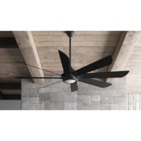 Harbor Breeze 43326 Hydra 70-in Matte Black with Black Blades LED Ceiling Fan With Light and Remote Control Included 8 -Blade