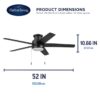 Harbor Breeze 43492 Fairbanks Easy2Hang 52-in Matte Black with Black/Sable Blades Adjustable White LED Covered Outdoor Flush Mount Ceiling Fan With Light and Pull Chain Included 5 -Blade