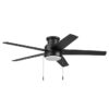 Harbor Breeze 43492 Fairbanks Easy2Hang 52-in Matte Black with Black/Sable Blades Adjustable White LED Covered Outdoor Flush Mount Ceiling Fan With Light and Pull Chain Included 5 -Blade