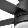 Harbor Breeze 43492 Fairbanks Easy2Hang 52-in Matte Black with Black/Sable Blades Adjustable White LED Covered Outdoor Flush Mount Ceiling Fan With Light and Pull Chain Included 5 -Blade